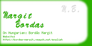 margit bordas business card